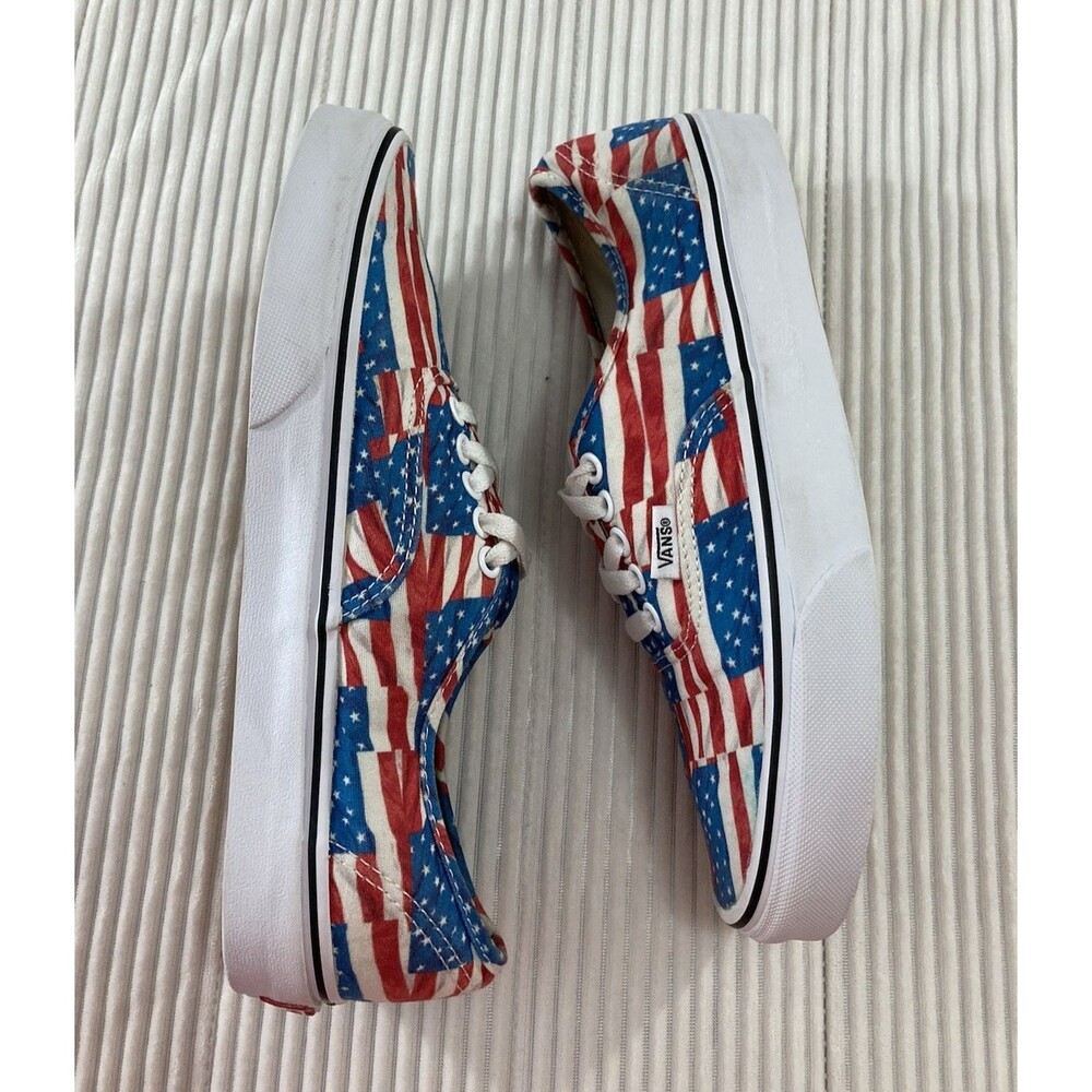 Vans Flag Sneakers Unisex M7.5 W9 USA Stars Stripes Patriotic Skater Shoes - Picture 4 of 8